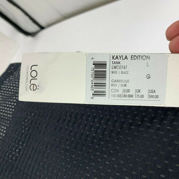 Lole Kayla Edition Tank Top Women's Size L Stretch Workout Racerback Black Shirt - Picture 9 of 12